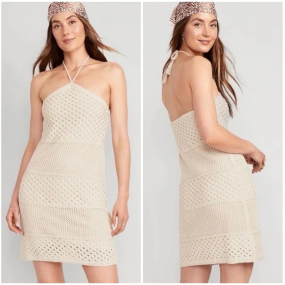 Old Navy Halter Crochet Mini Dress - Picture 1 of 6